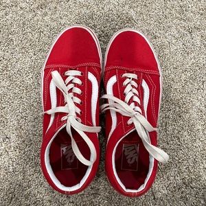 Red low top vans